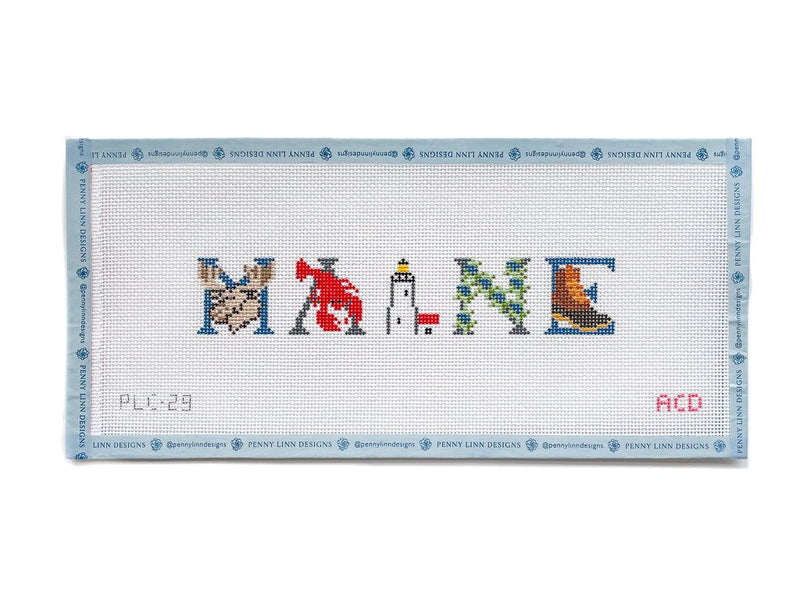 Maine Hand Painted Needlepoint Canvas - Penny Linn Designs