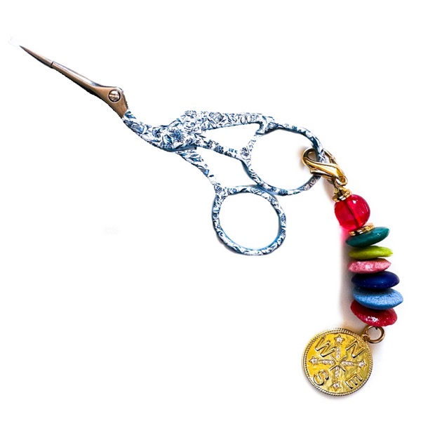 MOLLYBEADS Scissor Fob - Rainbow Compass