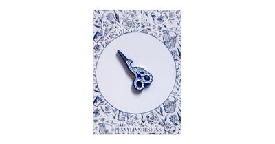 Blue Crane Scissors Needleminder - Penny Linn Designs - Penny Linn Designs