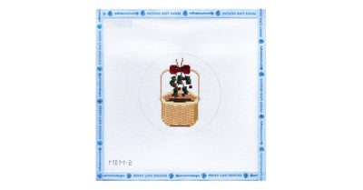 Holly Nantucket Basket Ornament - Penny Linn Designs - CBK Needlepoint Collections
