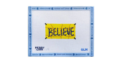 Ted Lasso Ripped Believe Sign - Penny Linn Designs - Grandin Lane Needlepoint