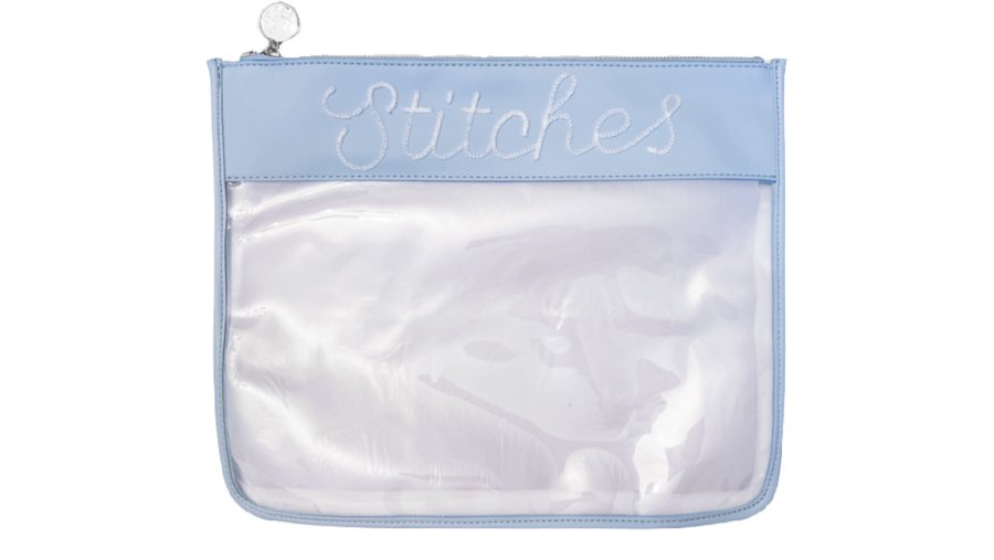 Large Stitches Clear Zip Pouch - Penny Linn Designs - Penny Linn Designs